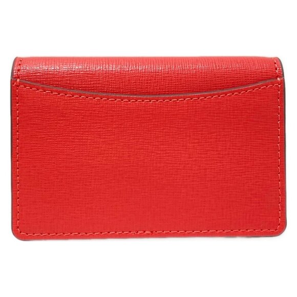 Auth FURLA - Red Leather Business Card Holder - Picture 3 of 6